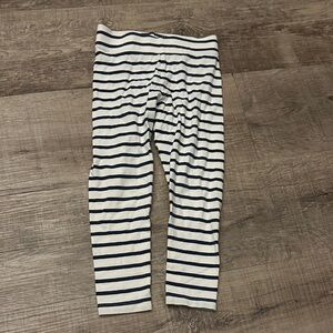 Boden Navy and White Striped Leggings